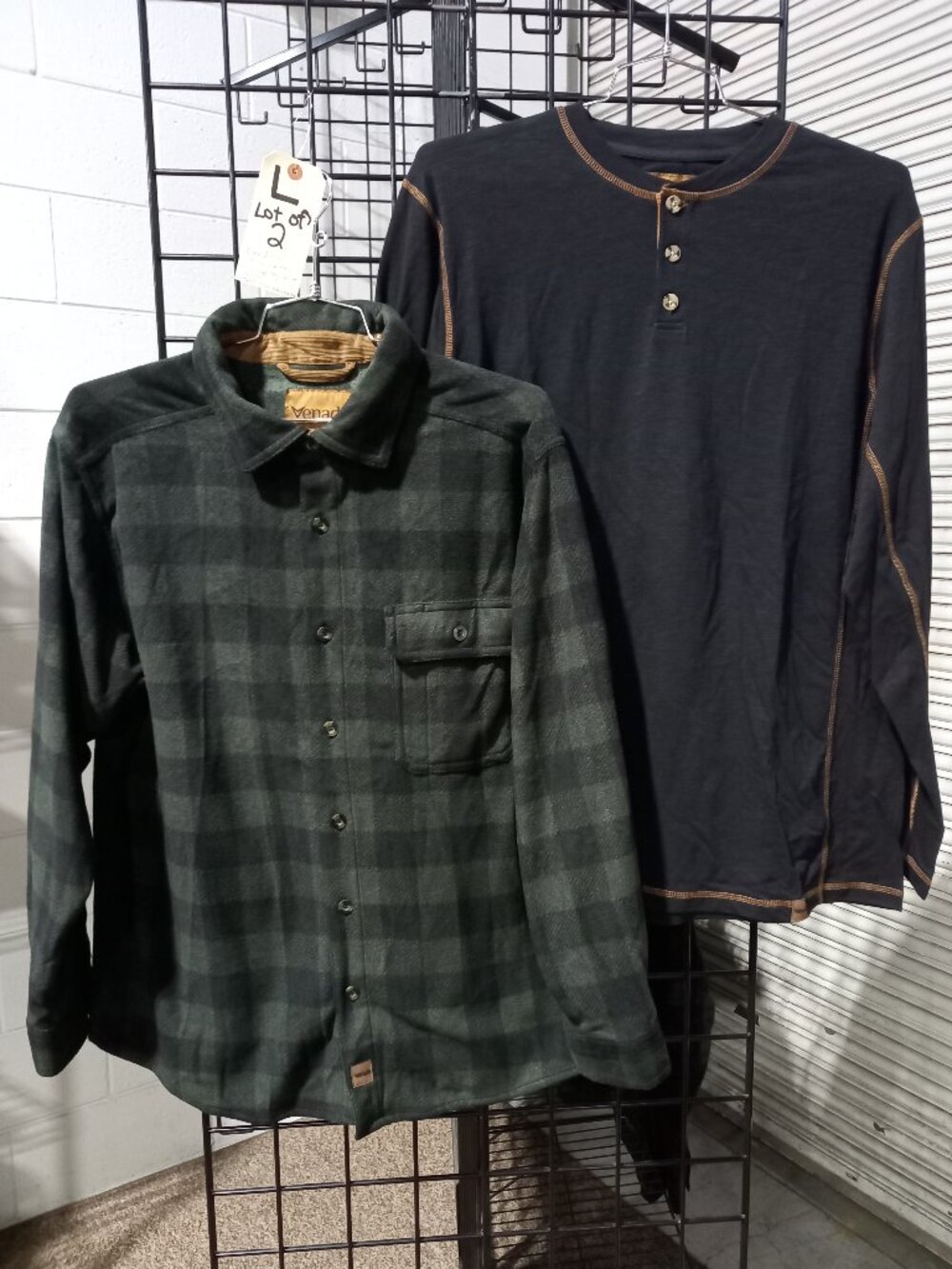 Men's Long Sleeve Fleece Shirt + Long Sleeve Flex Henley | Large
